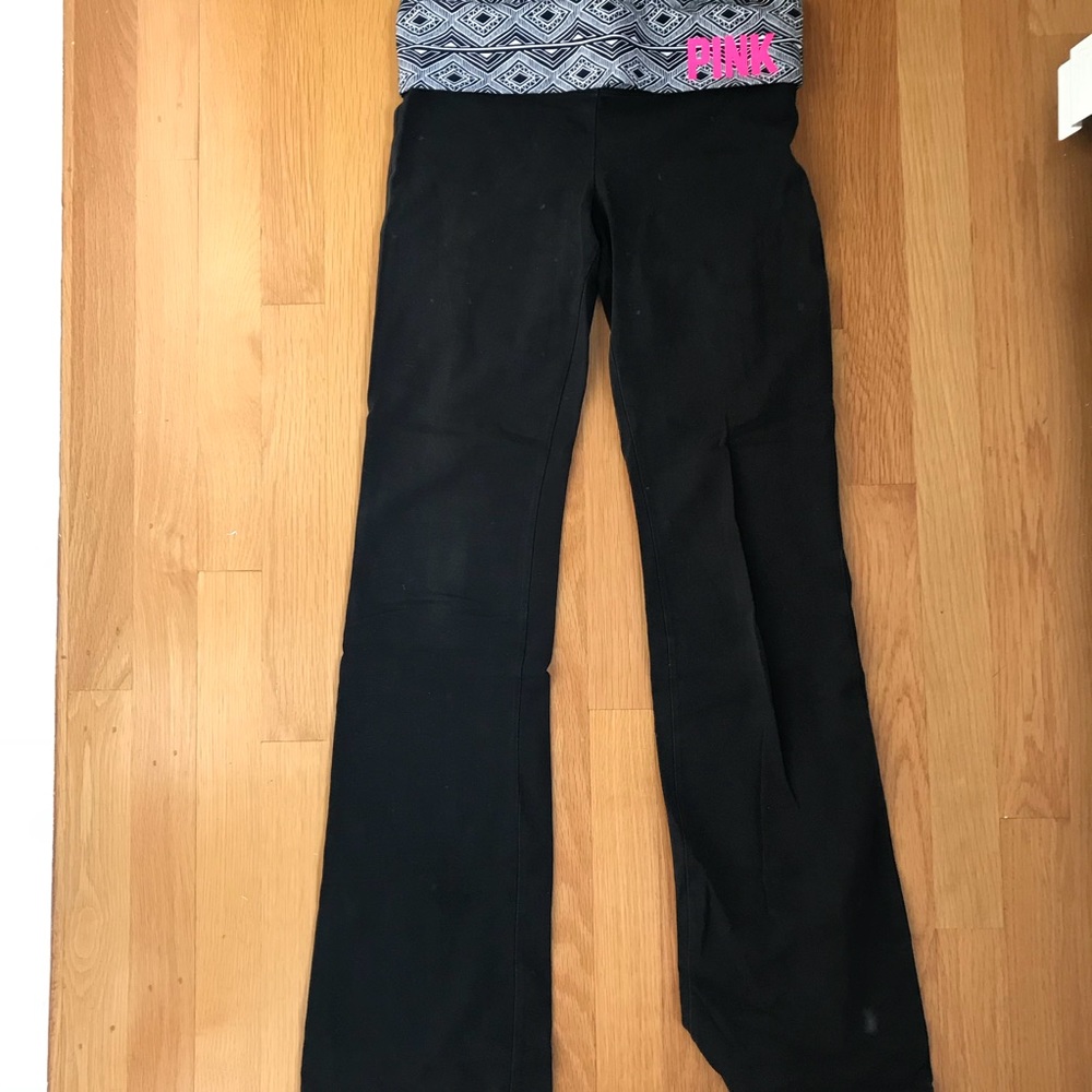 Pink Flare Foldover Leggings